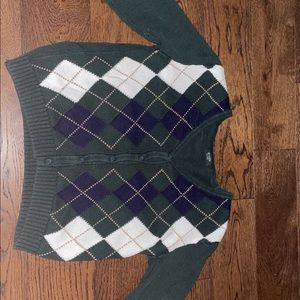 Small Green plaid long sleeve sweater